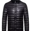 Classic Mens Puffer Leather Jacket