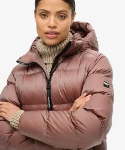 Hooded Luxe Sports Puffer Brown Jacket (2)