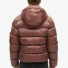 Hooded Luxe Sports Puffer Brown Jacket (3)