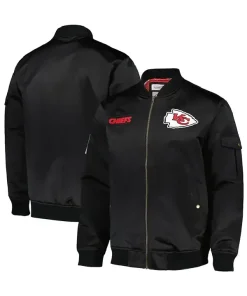 Kansas City Chiefs Team Leader Satin Bomber Jacket