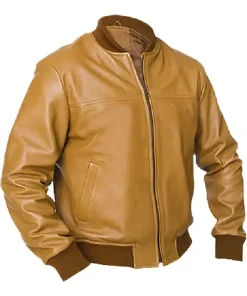 Men Camel Brown Bomber Jacket