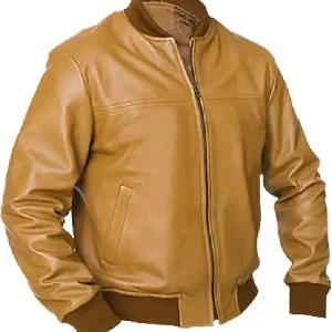 Men Camel Brown Bomber Jacket