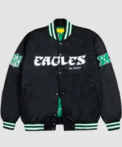 PHILADELPHIA EAGLES GOLF WANG SATIN FULL-SNAP BOMBER JACKET (1)