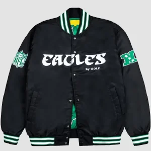 PHILADELPHIA EAGLES GOLF WANG SATIN FULL-SNAP BOMBER JACKET (1)