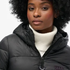 Sports Puffer Bomber Black Jacket (1)