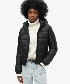 Sports Puffer Bomber Black Jacket