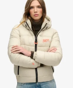 Sports Puffer Bomber Cream Jacket (1)