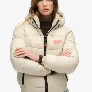 Sports Puffer Bomber Cream Jacket (1)