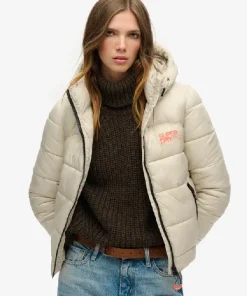 Sports Puffer Bomber Cream Jacket