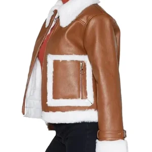 Womens Cropped Aviator Leather Jacket (1)