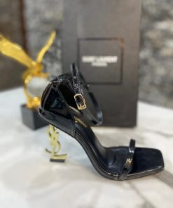 Alternative view of Inspired YSL Black Patent Leather Opyum Ankle Strap Sandals