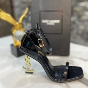 Alternative view of Inspired YSL Black Patent Leather Opyum Ankle Strap Sandals