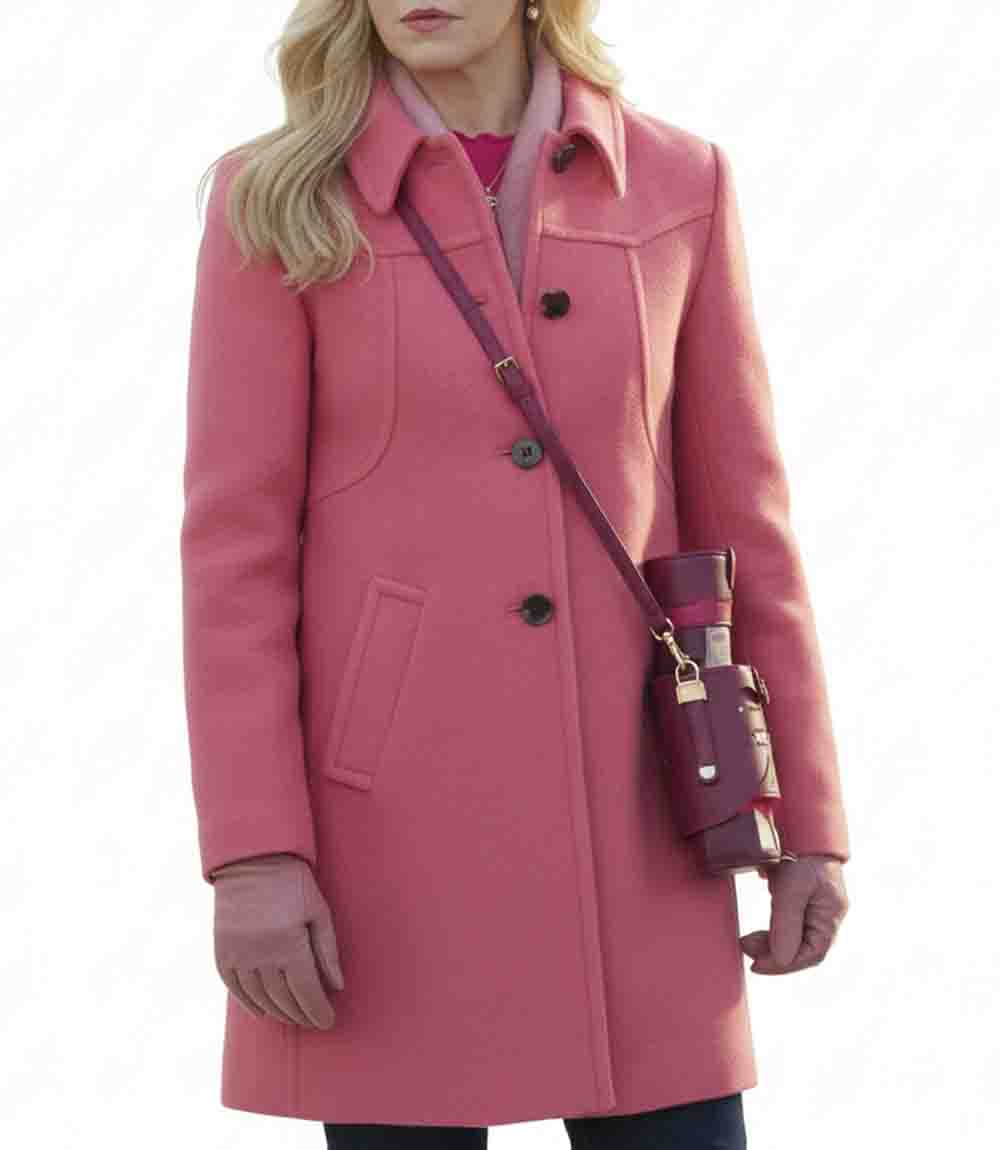 A Newport Christmas Ginna Claire Mason Pink Wool Coat
