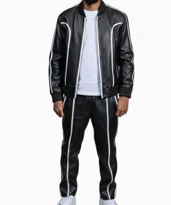 Men's Brayden Leather Track Suit Sweatsuit