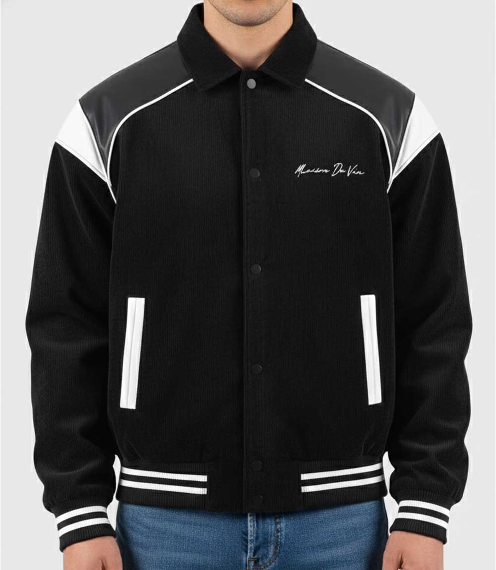 Raglan Corduroy Eiffel Varsity Jacket